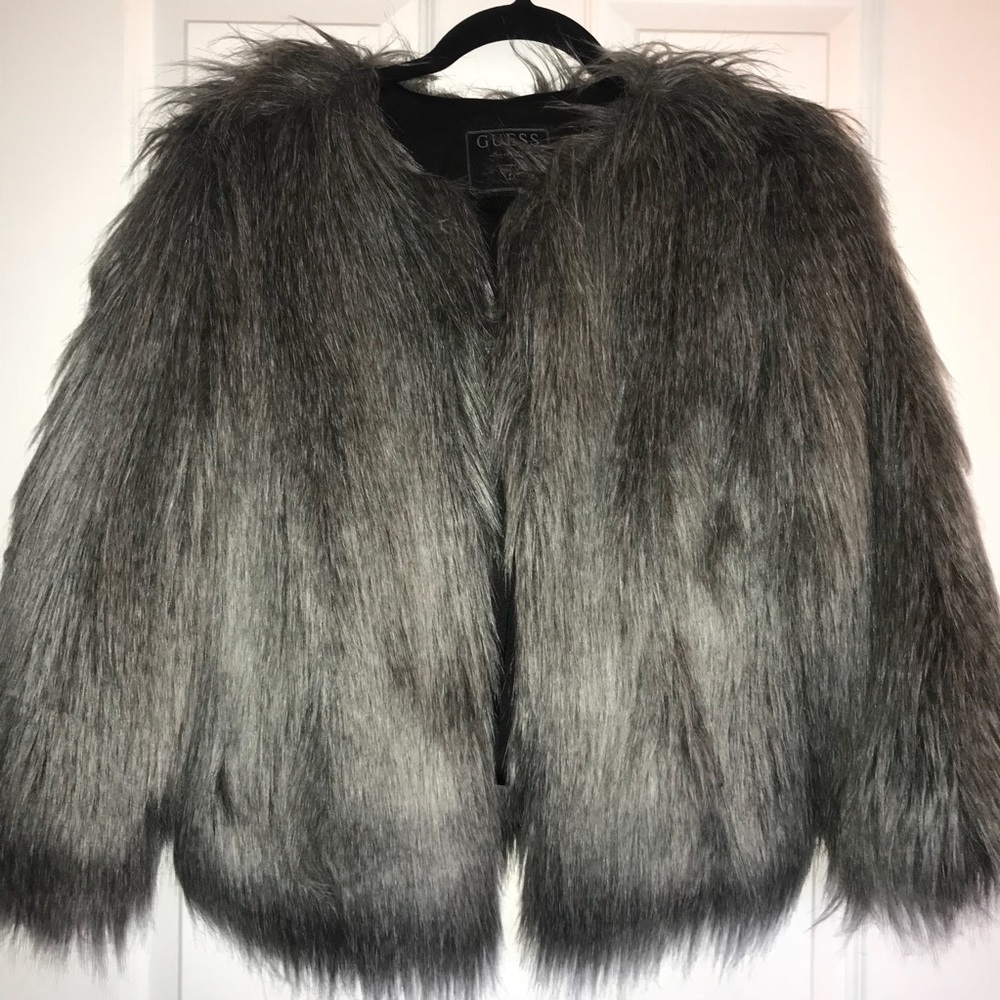 Grey Guess fur coat